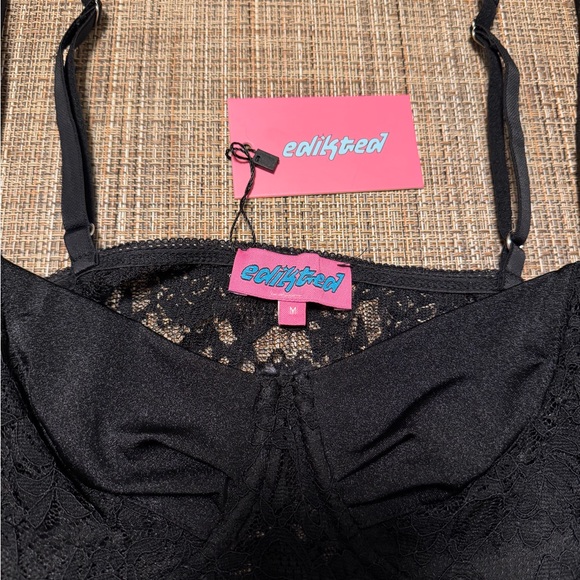 Edikted Black Lace Thong Bodysuit Size M NWT - Picture 6 of 10